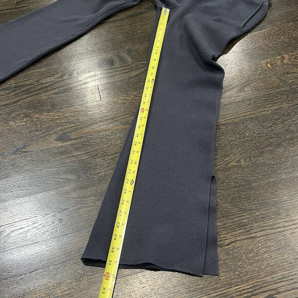 Monrow Pants Women’s Small Blue Soft Knit Flare Ankle Slit Athleisure Elastic - Picture 6 of 6